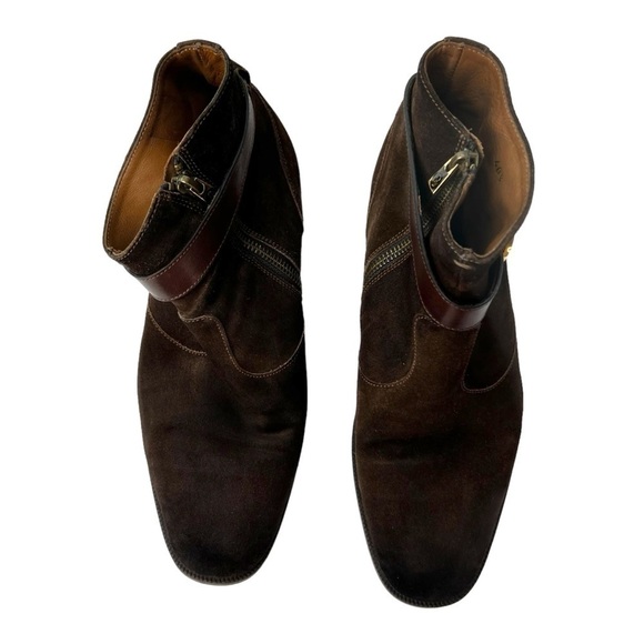 Jimmy Choo Bryant Patent and Suede Dgrad Chelsea Boots Soft Suede Boot Shoe - Picture 15 of 16